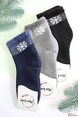 ОПТОМ Шкарпетки махрові "Сніжинка" для дівчинки р.35-40 (24-26(38-40) см.)  Pier Lone 8681788482800