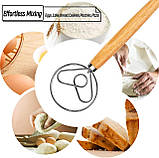 Вінчик датський для змішування тіста з дизайном серце, фото 5