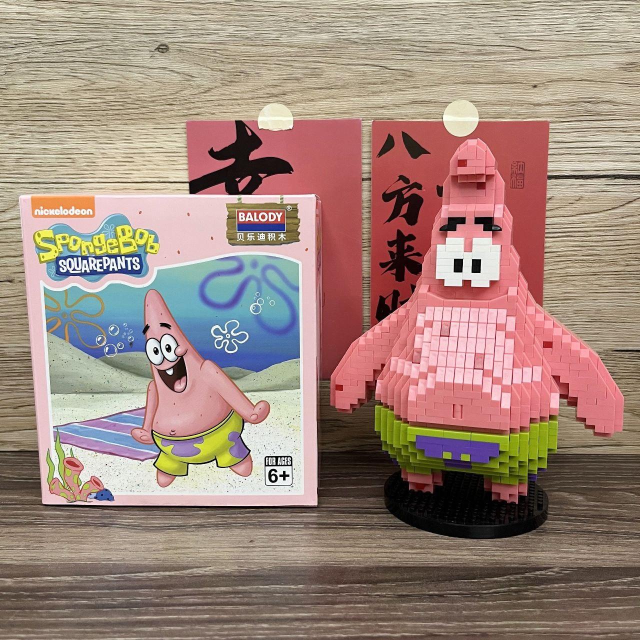 Конструктор блочний дитячий Губка Боб Квадратні Патрик Патрік Стар