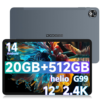 Планшет DOOGEE T40 Pro 8\512GB Grey 4G 12" 2K Helio G99 10800mAh + Подарунок!, фото 1