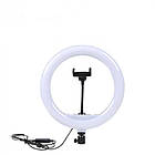 Студійне світло, кільцева світлодіодна Led Лампа 30 см Ring Fill M30 із затискачем для телефону
