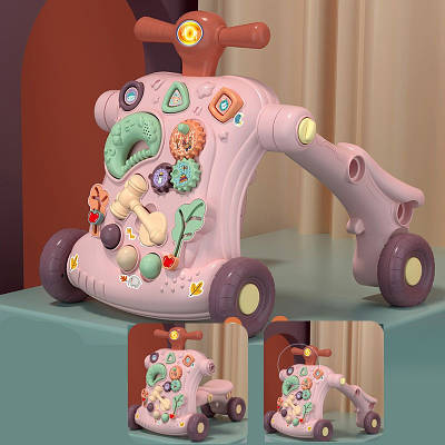 Інтерактивний дитячий трансформер 5в1 Ходунки каталка толокар велобіг з мобільним розвиваючим ігровим центром