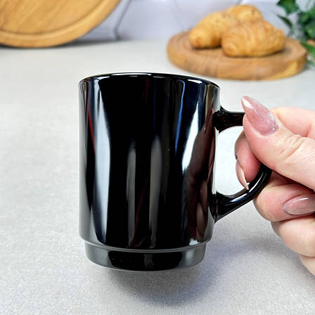 Набір чорних кухлів 6 шт 250 мл Luminarc EMPILABLE BLACK, фото 1