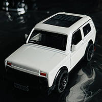 Модель авто 1/40 автомобіль ВАЗ "Нива", "NIVA" біла. Якість!