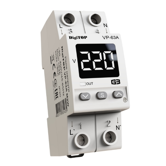 Реле напруги DigiTOP VP-63A M2W 4820118381435