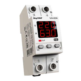 Реле напруги з контролем струму DigiTOP VA-63A M2R 4820118381305
