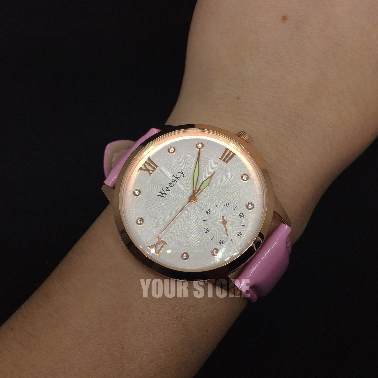 Розовые женские часы Weesky - фото 3 - id-p452701383