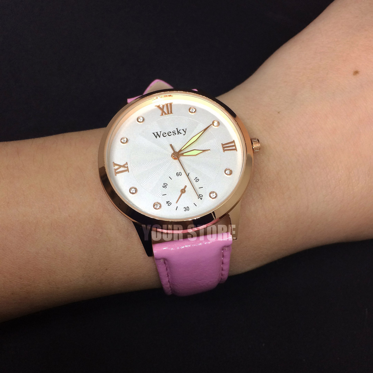 Розовые женские часы Weesky - фото 2 - id-p452701383