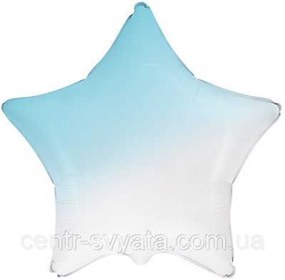 Фольгована кулька Flexmetal 32"(80 см) Зірка градієнт блакитна