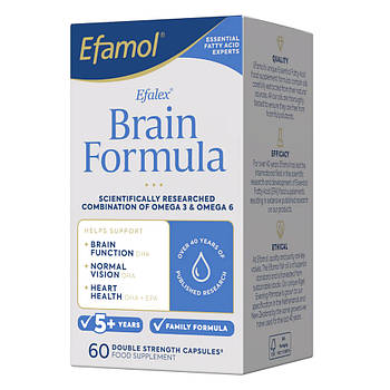 NEW! Подвійна сила, Efamol Efalex Brain Formula/Ефамол Ефалекс Бреїн формула 60 капс. Оригінал. Англія. BX953
