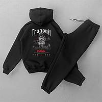 Мужской Спортивный Костюм Черный С Принтом Комплект Брюки Худи С Капюшоном Базовый Оверсайз Денвер Чоловічий