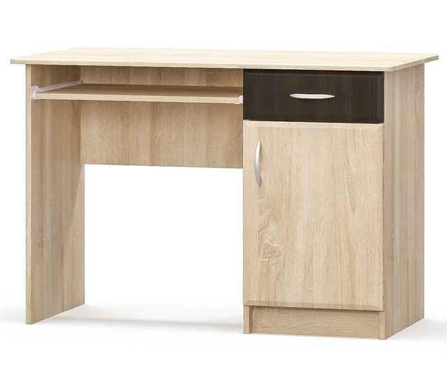 Стіл письмовий 1-тумбовий Дуб самоа / Венге темний