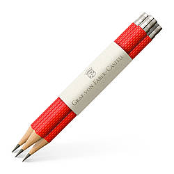Олівці змінні чорнографітні Graf von Faber-Castell 3 pocket pencils Guilloche India Red, 3 шт, 118669