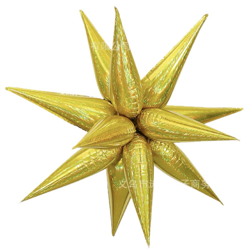 Фольгована кулька промінь для 3D зірки їжака 41 дюйм золото, фото 1