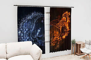 Штори з принтом «Птахи. Вогонь та вода», фото 2