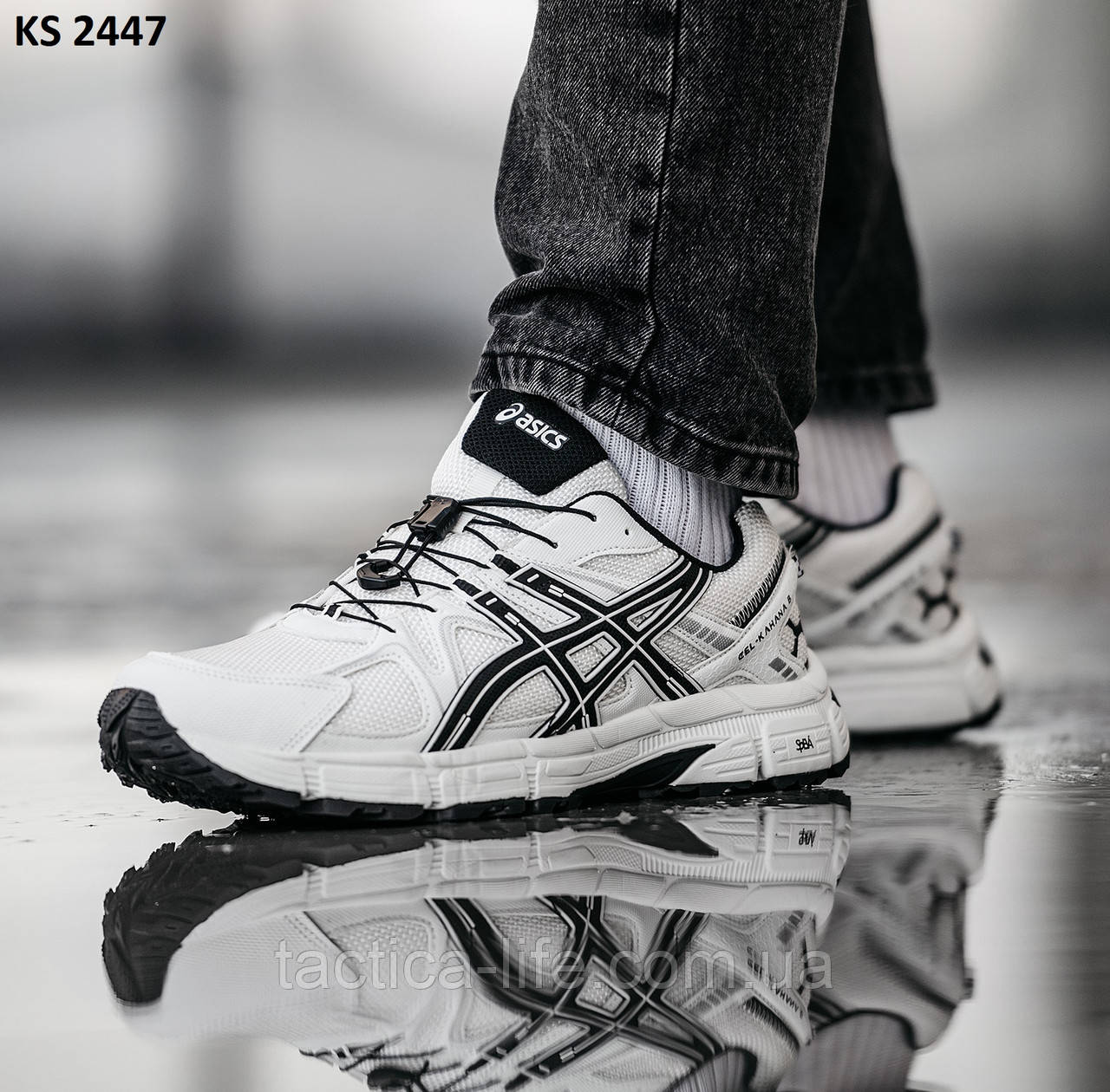 Кросівки на зиму Asics Gel-Kahana 8 White ТЕРМО (білі) модні