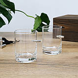 Подарунковий набір Куля 2 склянки та 6 каменів для охолодження віскі в дерев'яній коробці, фото 4