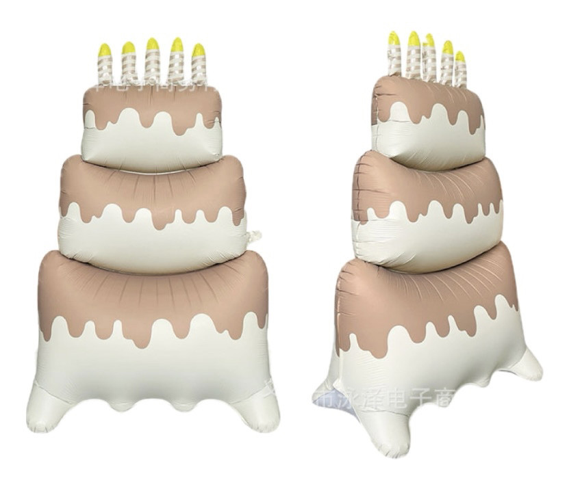 Фольгована кулька стояча Торт 88х38х120 коричневий, фото 1