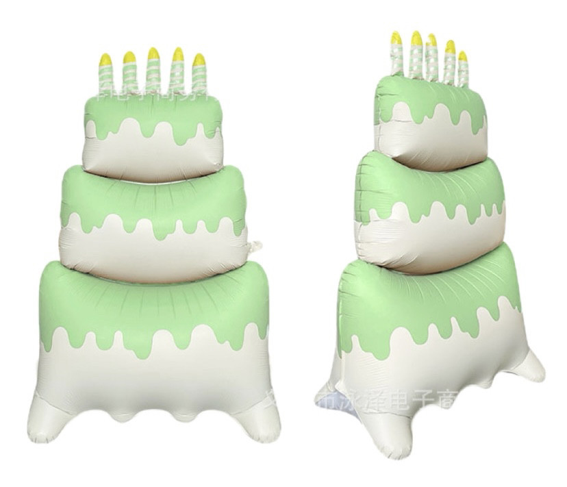 Фольгована кулька стояча Торт 88х38х120 см зелений, фото 1