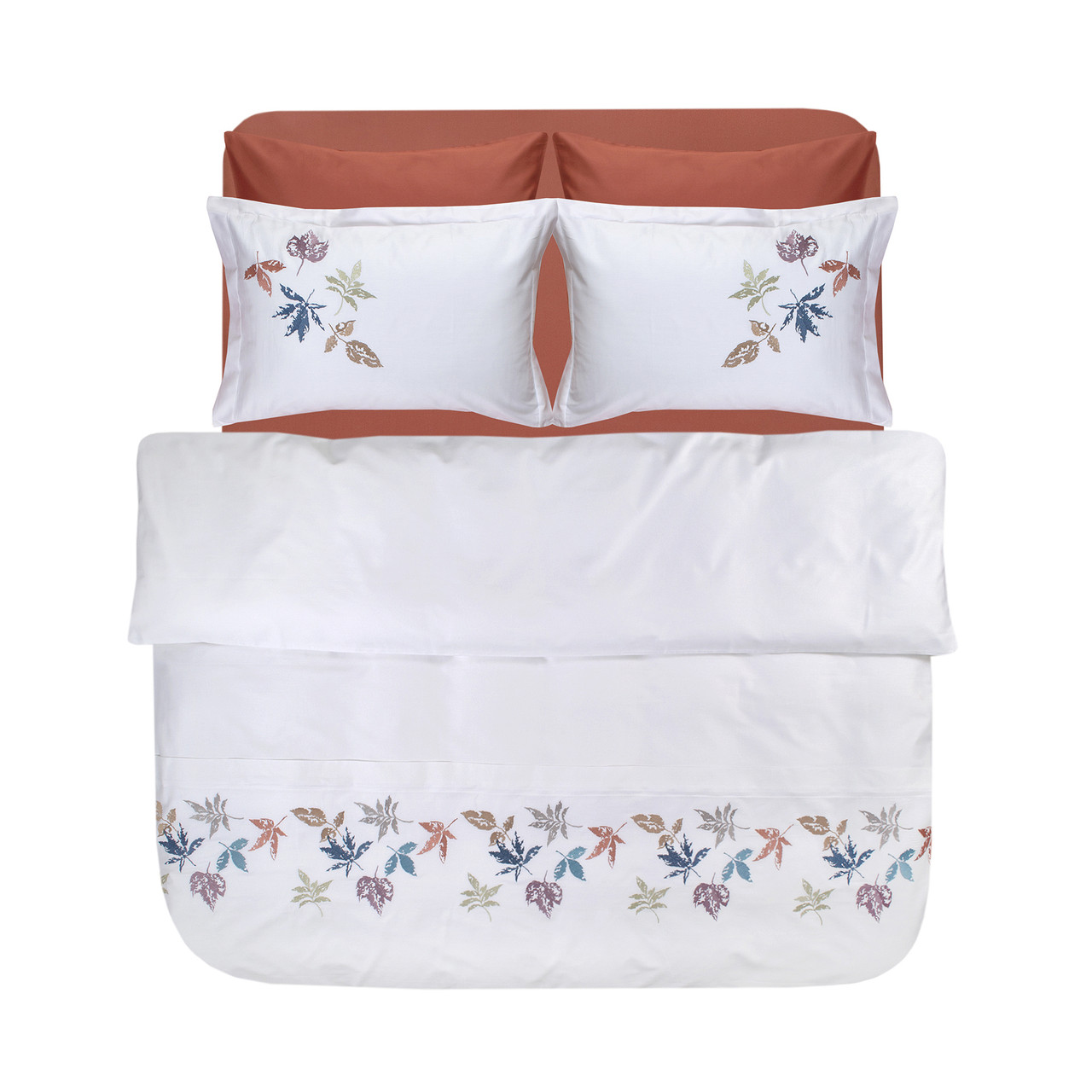 Постільна білизна Dantela Vita сатин з вишивкою - Hazan beyaz білий сімейний, фото 1