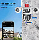 IP Wi-Fi камера PTZ-3L-V88-WF 2 незалежні об'єктиви 4MPx+4MPx (V380Pro), фото 6