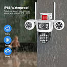 IP Wi-Fi камера PTZ-3L-V88-WF 2 незалежні об'єктиви 4MPx+4MPx (V380Pro), фото 11