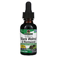 Чорний горіх та полин у краплях, без спирту, 2000 мг, Black Walnut&Wormwood, Nature's Answer, 30 мл
