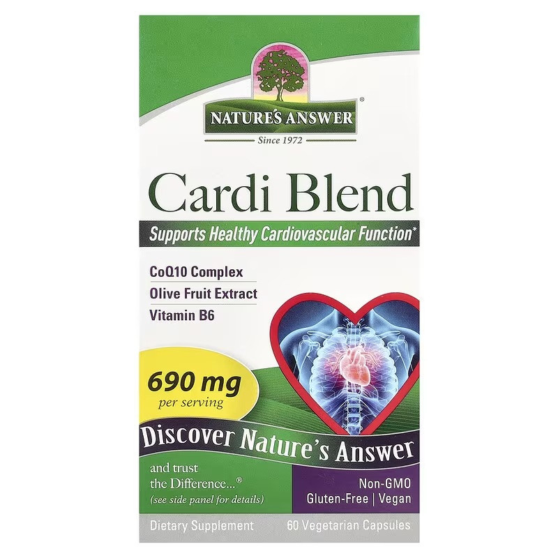 Кардіокомплекс, підтримка серцево-судинної системи, Cardi Blend, Nature's Answer, 60 вегетаріанських капсул, фото 1
