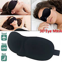 Маска для сну на очі шовкова чорна No2