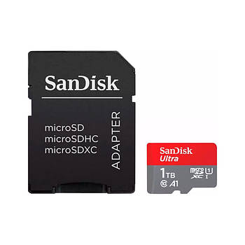 Карта пам'яті 1TB SanDisk microSDXC Ultra A1 (UHS-1) C10 (SDSQUAC-1T00-GN6MA) + adapter SD