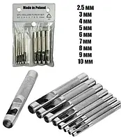 Набір пробійників пробійники 2,5-10 мм 9 штук VOREL-76705