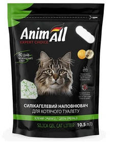 Наповнювач силікагелевий AnimAll для котячого туалету, 10,5 л Зелений Смарагд