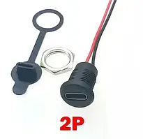 Врізний, вологозахищений роз'єм USB Type C — гніздо (мама)