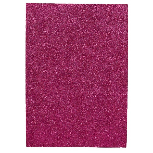 Фоаміран EVA 1.7±0.1MM "Яскраво-рожевий" GLITTER HQ A4 (21X29.7CM) з клеєм10PC/OPP, фото 1