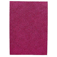 Фоаміран EVA 1.7±0.1MM "Яскраво-рожевий" GLITTER HQ A4 (21X29.7CM) з клеєм10PC/OPP