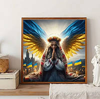 Набір для DIY 5D " Жінка з ангельськими крилами" Діамантовий живопис із круглими стразами