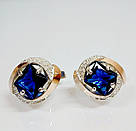 Срібні сережки з золотими пластинами, фото 2