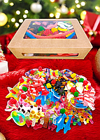 1 кг Желеек - Подарочный Свит Бокс с жевательными конфетами: Тролли, провода, ленты