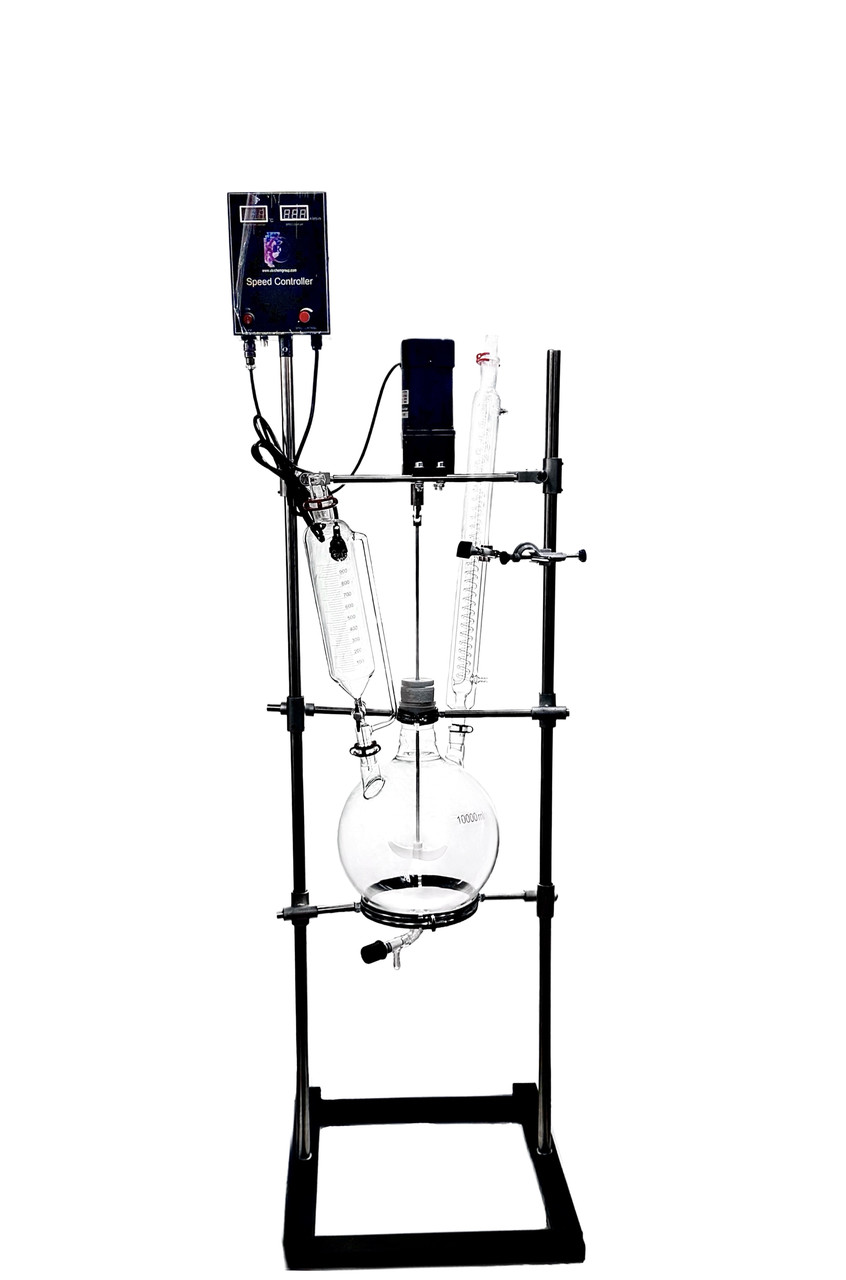 Скляний хімічний реактор з краном на 10л