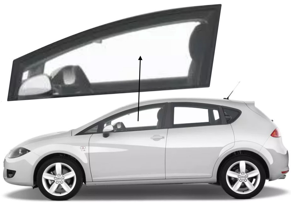 Бічне скло Seat Leon 2005-2011 передніх дверей ліве, фото 1