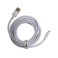 Кабель USB - Type-C 3 метри Nshi для швидкого заряджання Huawei, Xiaomi, Honor 6A Білий ( код: USBTypeC3mO )
