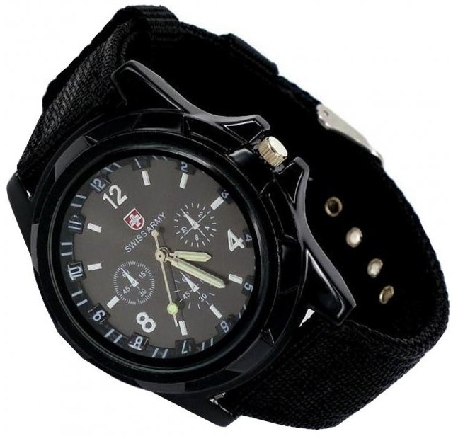 Чоловічий кварцовий годинник Swiss Army Watch армійського стилю