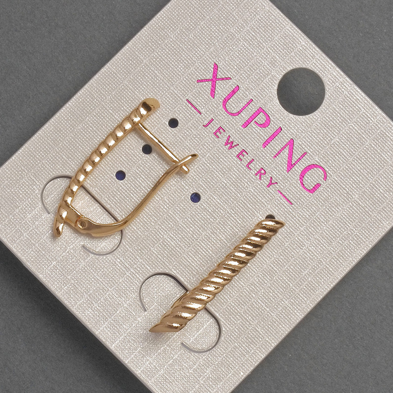 Сережки Xuping d-3мм+- L-24мм+- Позолота 18К
