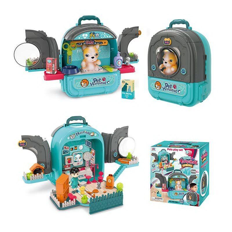 Рюкзак з улюбленцем Собачкою 008-998-1 полички, медичне приладдя, будиночок, фігурка дівчинки, фото 1