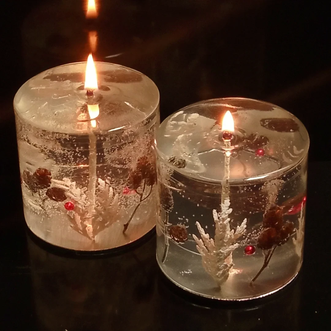 Декоративна новорічна гелева свічка Чародійка 8502-1 циліндр, фото 1