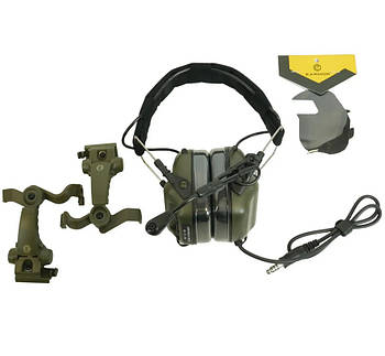 Тактичні активні навушники Earmor M32X MOD4 Хакі комплект