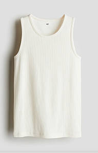 Майка в рубчик молочний H&M 134-140, 146-152, 158-164см