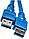 USB кабель AM/AM 1.5 м синій для заряджання та передачі даних, фото 4