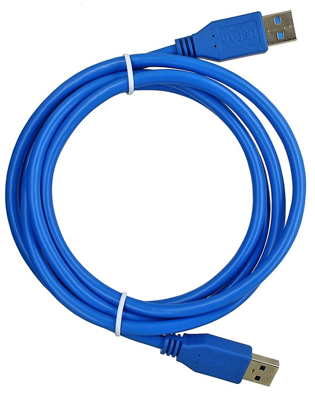 USB кабель AM/AM 1.5 м синій для заряджання та передачі даних