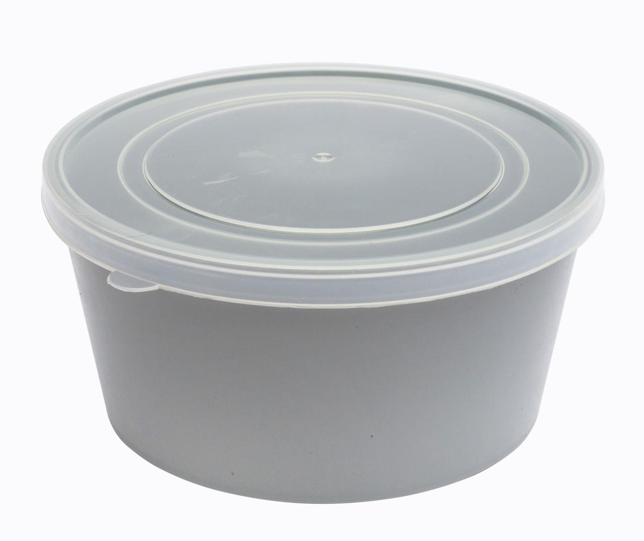 Ємність кругла 1.6 літра сіра Ø 18 см h=9 см (ПолімерАгро)